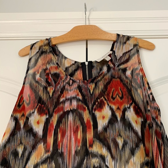 ❤️Kenar Semi Sheer Blouse Black Orange Yellow M - Picture 3 of 5
